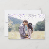 PixDezines Lila Confetti/Retten unser Datum Save The Date (Rückseite)