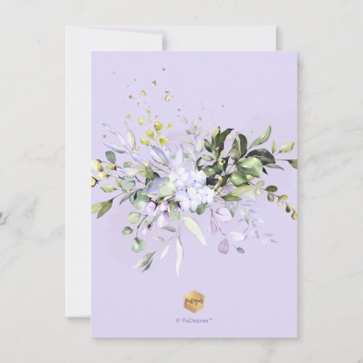 PixDezines Lila Gum Eukalyptus Brautparty Einladung (Rückseite)