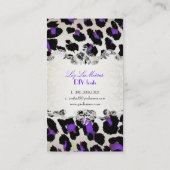 PixDezines lila Leopard/Champagner Visitenkarte (Rückseite)