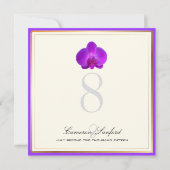 PixDezines lila Orchideen/Tischnummern Einladung (Rückseite)