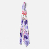 PixDezines Lila Sommer Rose Neck Tie Krawatte (Rückseite)