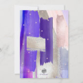 PixDezines Lila Swatte Bat Mitzvah Einladung (Rückseite)