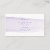 PixDezines Lila Watercolor Pinselstrich Visitenkarte (Rückseite)