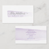 PixDezines Lila Watercolor Pinselstrich Visitenkarte (Vorne/Hinten)