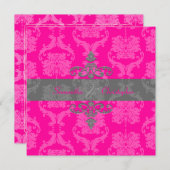 PixDezines Liliana Damask, anpassbarer Hintergrund Einladung (Vorne/Hinten)