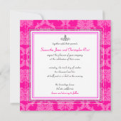 PixDezines Liliana Damask, anpassbarer Hintergrund Einladung (Rückseite)