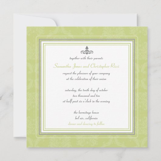 PixDezines Liliana Damask, Farbstoffe Einladung (Rückseite)