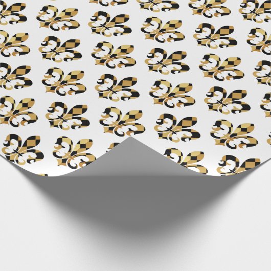 PixDezines Lilie/Harlequin/Schwarz/Gold Geschenkpapier (Ecke)