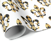 PixDezines Lilie/Harlequin/Schwarz/Gold Geschenkpapier (Rolleneckpunkt)