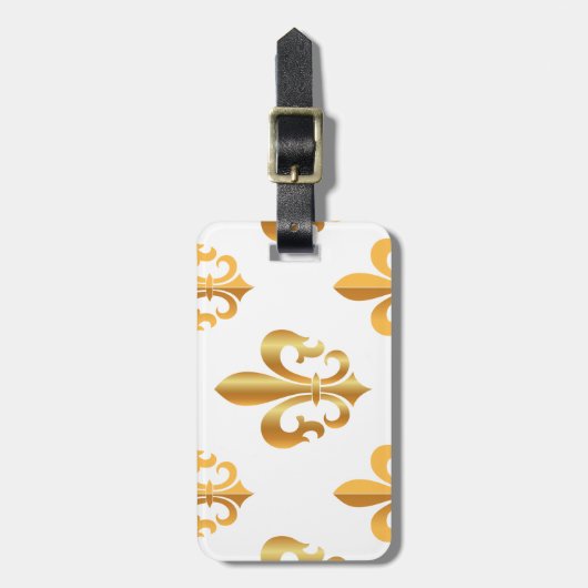 PixDezines Lilie/Imitate Gold/DIY Hintergrund Gepäckanhänger (Vorderseite vertikal)