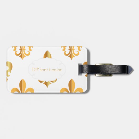PixDezines Lilie/Imitate Gold/DIY Hintergrund Gepäckanhänger (Rückseite horizontal)