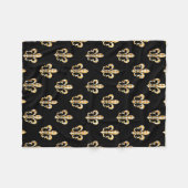PixDezines Lilie/Schwarz/Gold Fleecedecke (Vorderseite (Horizontal))