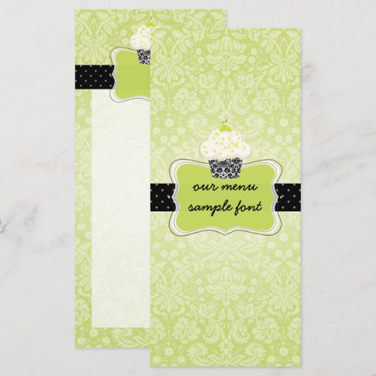 PixDezines Limones Kuchen-Menü Menükarte (Vorne/Hinten)