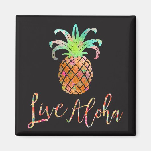 PixDezines Live Aloha Ananas/DIY Hintergrund Magnet (Vorne)