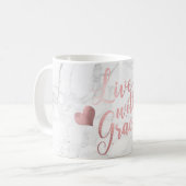 PixDezines LIVE MIT GRACE/Marmor+Imitate Rose Gold Kaffeetasse (Vorderseite Links)