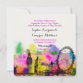 PixDezines LONDON FARBE LAUFEN/DIY HINTERGRUNDFARB Einladung (Rückseite)