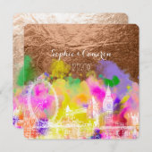 PixDezines LONDON FARBE RUN/IMITATS-COPPER Einladung (Vorne/Hinten)