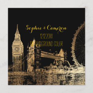 PixDezines London/Faux Goldfolie/DIY Hintergrund Einladung