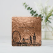 PixDezines london urbaner/Imitat Kupferboden Einladung (Stehend Vorderseite)