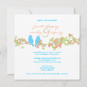 PixDezines LOVE BIRDS/BLAU/DICKE HINTERGRUND Einladung (Rückseite)