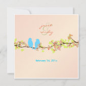 PixDezines LOVE BIRDS/BLAU/DICKE HINTERGRUND Einladung (Vorderseite)