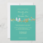 PixDezines LOVE BIRDS/DICHTE HINTERGRUNDFARBE Einladung (Vorderseite)