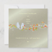 PixDezines LOVE BIRDS/DICHTE HINTERGRUNDFARBE Einladung (Rückseite)