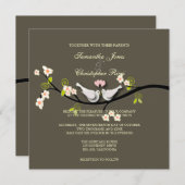 PixDezines Love Birds/White Doves Einladung (Vorne/Hinten)