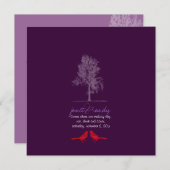 PixDezines Love Vögel, Rot, Eiche Baum / DJ Farbe! Einladung (Vorne/Hinten)