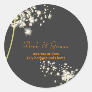 PixDezines Löwenzahn/Hintergrundfarbe zum selber M Runder Aufkleber