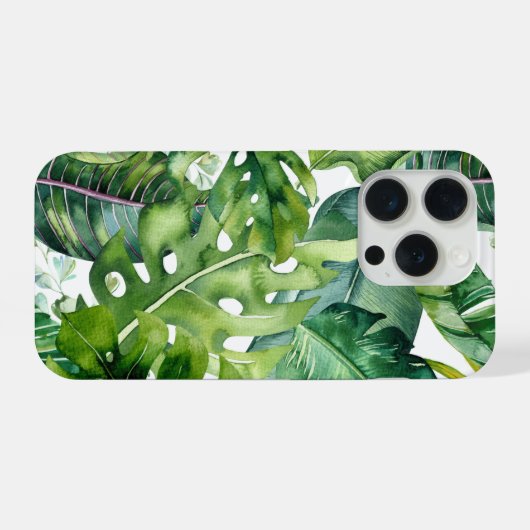 PixDezines Lush Greenery Tropical Foliage iPhone Hülle (Rückseite (Horizontal))