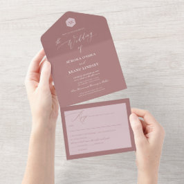 PixDezines Luxe Calligraphy DIY Color Dusty Rose All In One Einladung