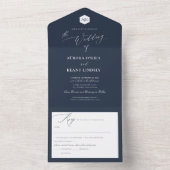 PixDezines Luxe Calligraphy DIY Farbschiefer Blau All In One Einladung (Innen Boden)