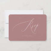 PixDezines Luxe Calligraphy Dusty Rose UAWG RSVP Karte (Vorderseite)