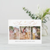 PixDezines Luxe Calligraphy Imitate Goldenes Herz Save The Date (Stehend Vorderseite)