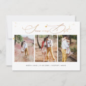 PixDezines Luxe Calligraphy Imitate Goldenes Herz Save The Date (Vorderseite)