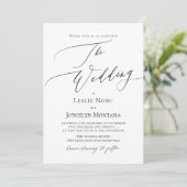 PixDezines Luxe Calligraphy Minimalistisch Wedding Einladung (Stehend Vorderseite)