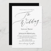 PixDezines Luxe Calligraphy Minimalistisch Wedding Einladung (Vorne/Hinten)