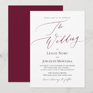 PixDezines Luxe Calligraphy Minimalistisch Wedding Einladung