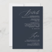 PixDezines Luxe Calligraphy Navy Blue Wedding Einladung (Rückseite)