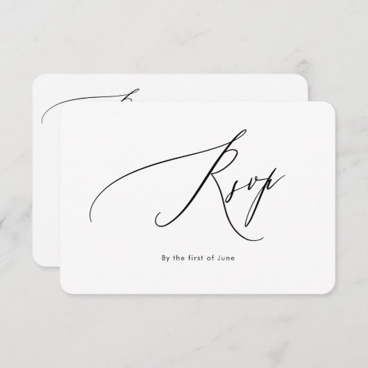 PixDezines Luxe Calligraphy Response Card RSVP Karte (Vorne/Hinten)