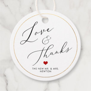 PixDezines Luxe Kalligrafie Liebe & Dank Geschenkanhänger