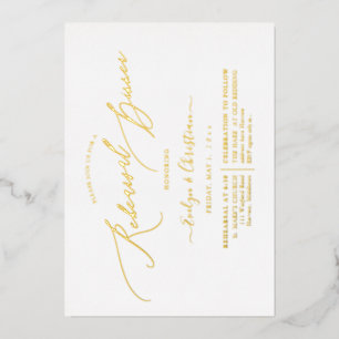 PixDezines Luxe-Kalligrafie-Probedinner Echt Folieneinladung