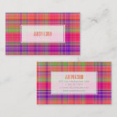 PixDezines malibu kariert Visitenkarte (Vorne/Hinten)