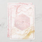 PixDezines Marble Blush Pink Honeycomb Mitzvah ✡ Einladung (Vorne/Hinten)