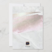 PixDezines Marble+Blush Pink Platinum/Christening Einladung (Rückseite)