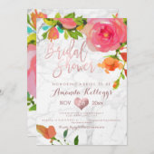 PixDezines Marble Brautparty/Blumen Einladung (Vorne/Hinten)