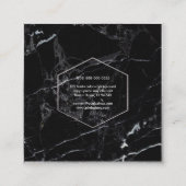 PixDezines Marble+Elegante Imitate Silver Monogram Quadratische Visitenkarte (Rückseite)