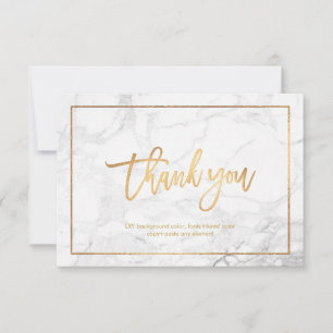 PixDezines MARBLE+FAUX GOLD Flache Dankeschön-Kart Dankeskarte
