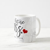 PixDezines Marble Future Frau Modern Brush Script Kaffeetasse (VorderseiteRechts)